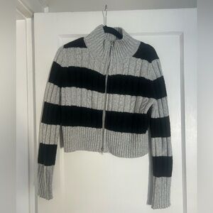 NYC KNITS | Striped Double Zipper Sweater